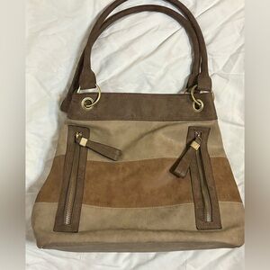 NWOT DOLCE VITA Brown/Tan Faux Leather Purse w/Floral Lining
